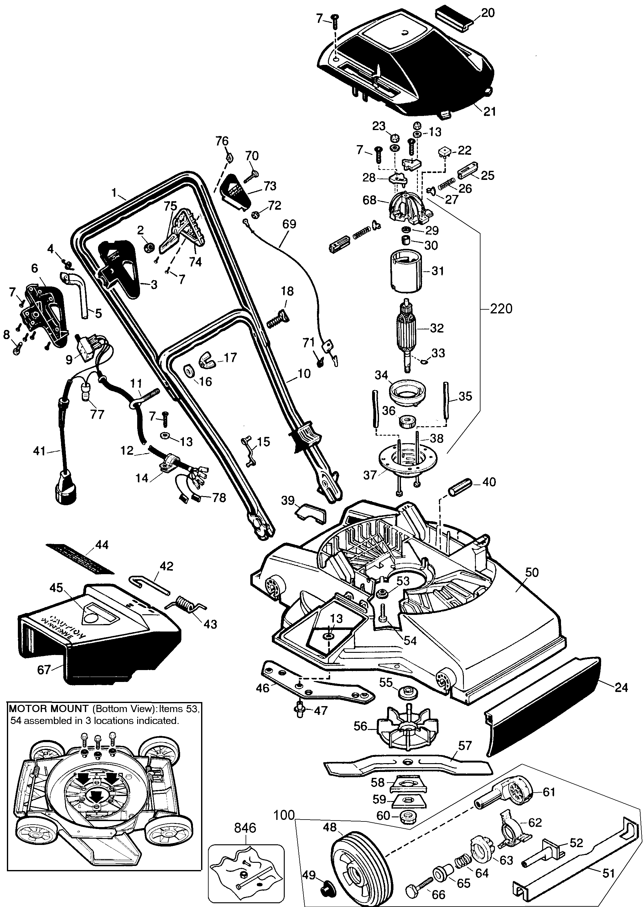 Page A Diagram and Parts List for M200-BDK 2 Black and Decker Lawn Mower